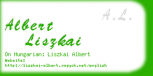 albert liszkai business card